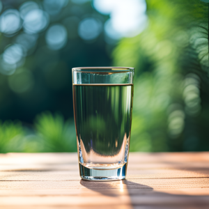 Glass of plain water - healthy drinking